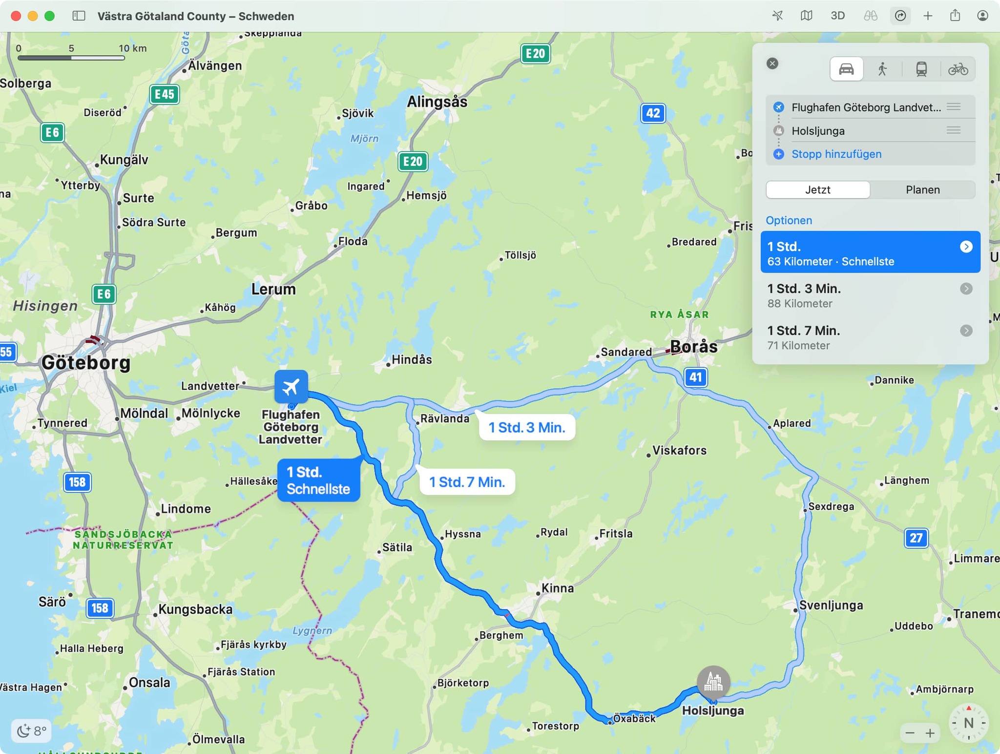 Percorso dall’aeroporto a casa