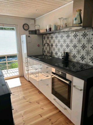 Offener Wohnbereich: Küche mit hochwertigen E-Geräten