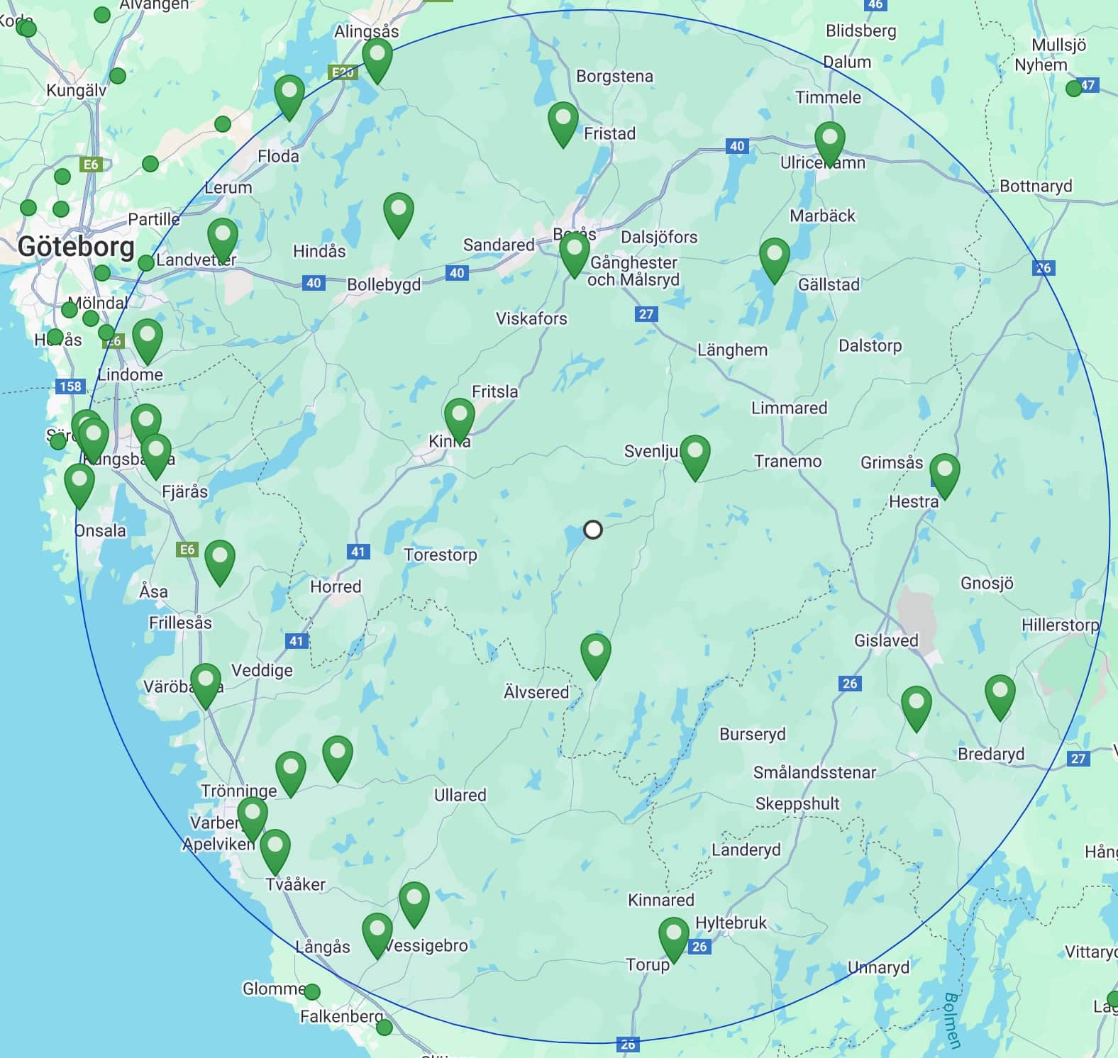 29 golfpálya 60 km-es körzetben